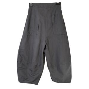 Women's Sm Kimo Lagenlook High Waisted Wide Leg Gray Cottagecore BOHO Trousers